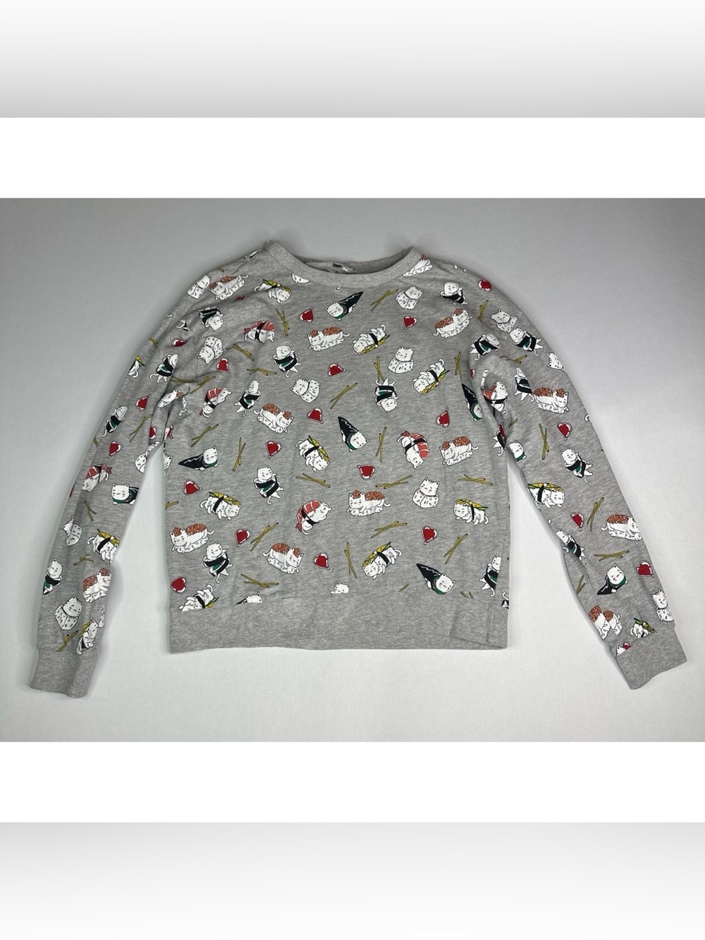 Divided by H&M Sushi Cats Quirky Cartoon Round Neck Sweatshirt
